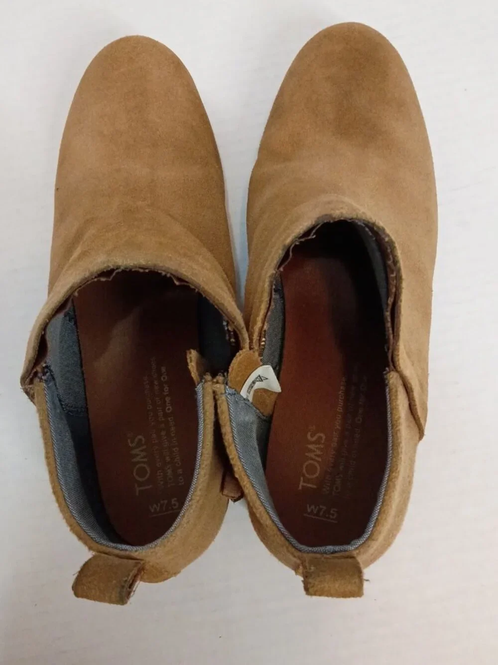 TOMS Deia Suede Ankle Booties Toffee Brown Women’s Size 7.5 - Picture 6 of 7